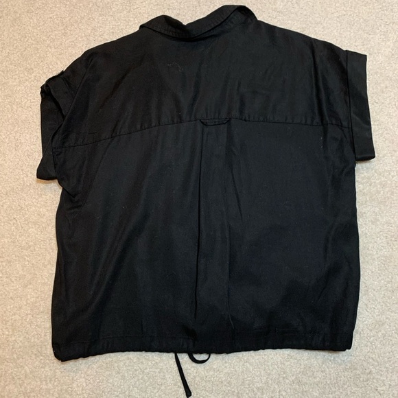 Time and Tru Black Button Down Shirt with Notched Collar Women Small Lyocell - Picture 2 of 5